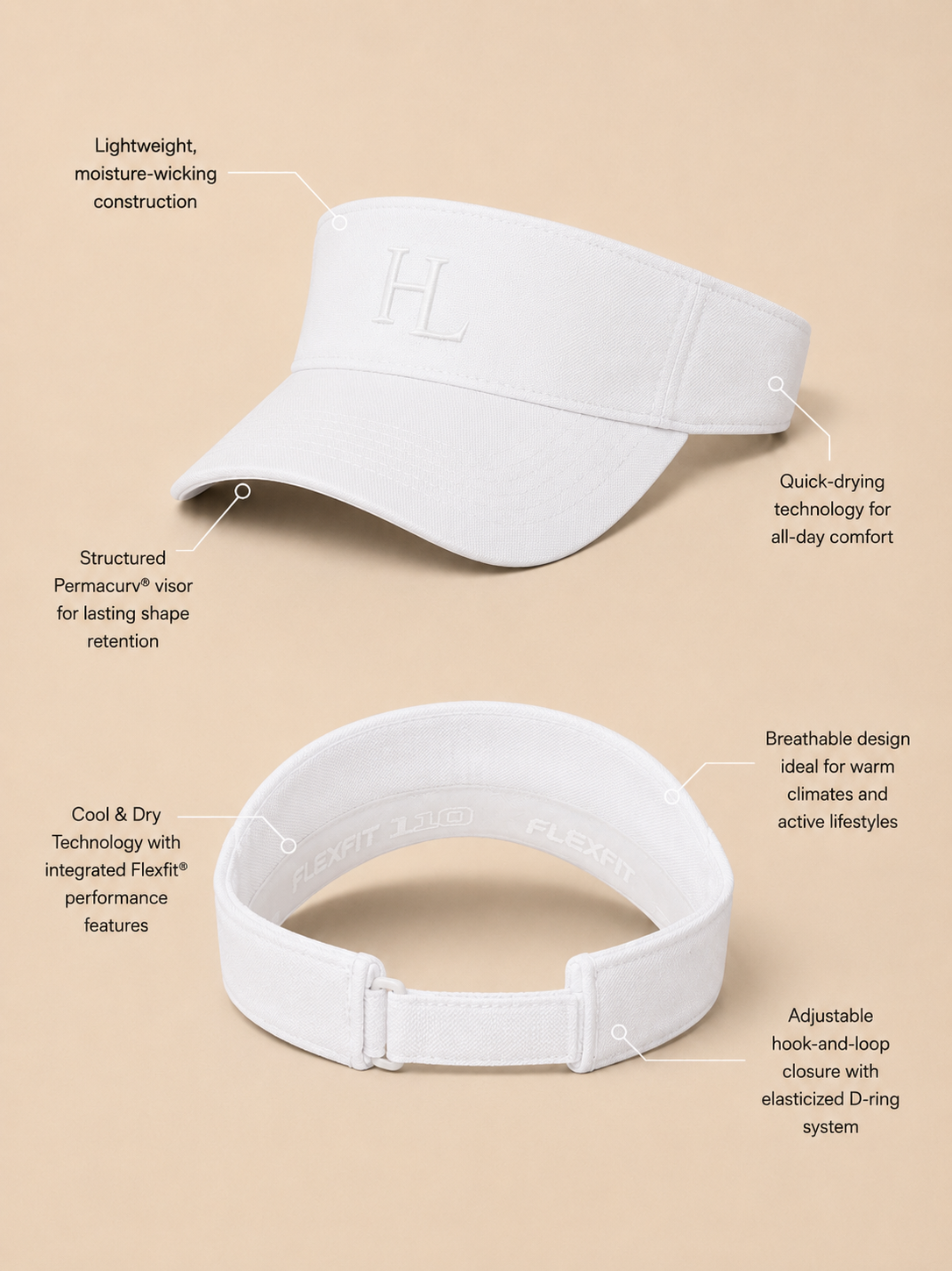 Court Visor White